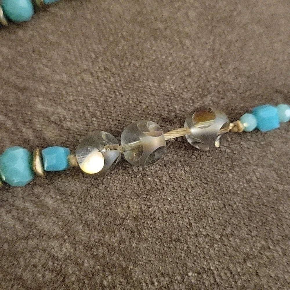 Handmade Long Vintage Czech Glass Knotted Necklace